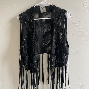 Black Fringe Vest
